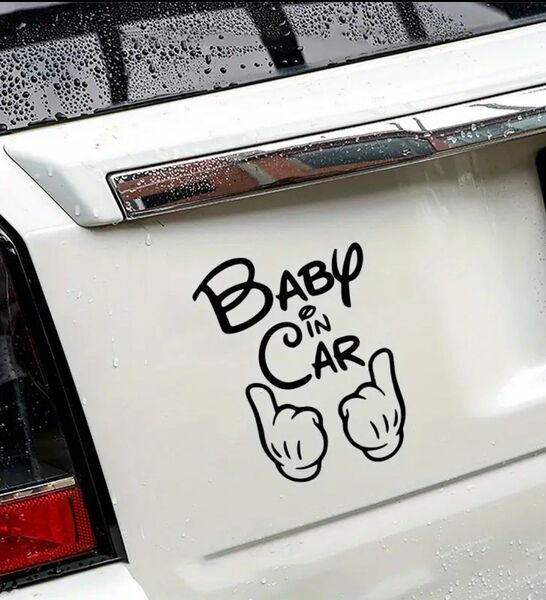 【新品未使用】ミッキー★BABYinCAR★ステッカー★デカール★車 内装 装飾 カスタム おしゃれ