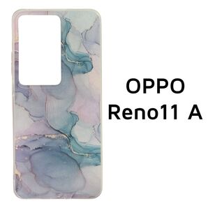 OPPO Reno11A 薄ピンク ブルー グリーン マーブル柄 カバー