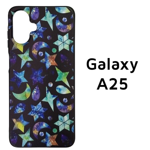 Galaxy A25 5G 黒 月星柄 カバー