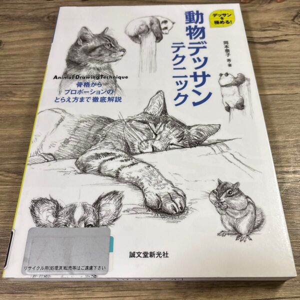 動物デッサンテクニック デッサンを極める! 骨格からプロポーションのとらえ方まで徹底解説 岡本泰子/画・著 蔵書落ち中古本