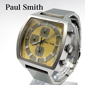 希少 Paul Smith ポールスミス クロノグラフ 腕時計 イエロー 稼働品 クォーツ腕時計