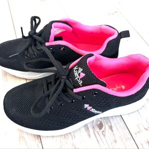 ★Kappa★ブラック/ピンク スニーカー/24.0㎝★ほぼ新品★