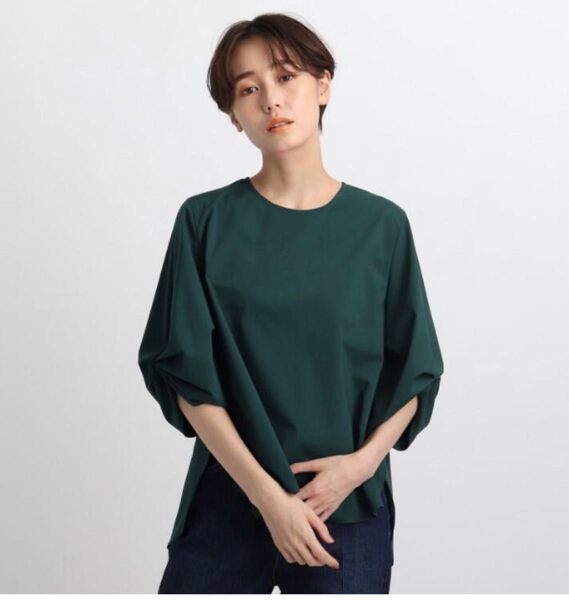 ★新品未使用★INDIVI タックボリュームスリーブブラウス