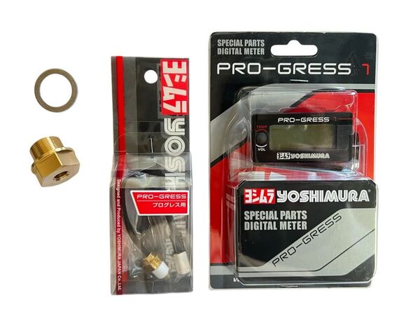 即納 CB400F CB350F ヨシムラプログレス1 油温計デジタルマルチテンプメーター 真鍮 398 408