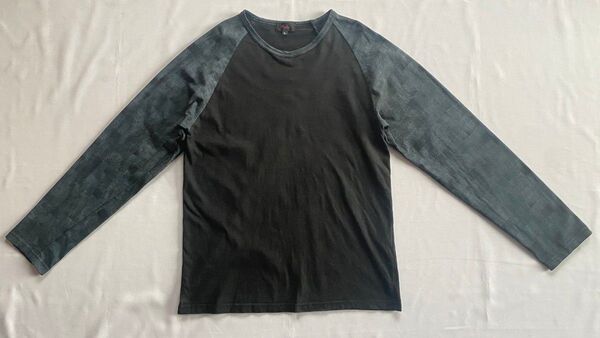 袖切り替えロンT black longsleeve t-shirt y2k