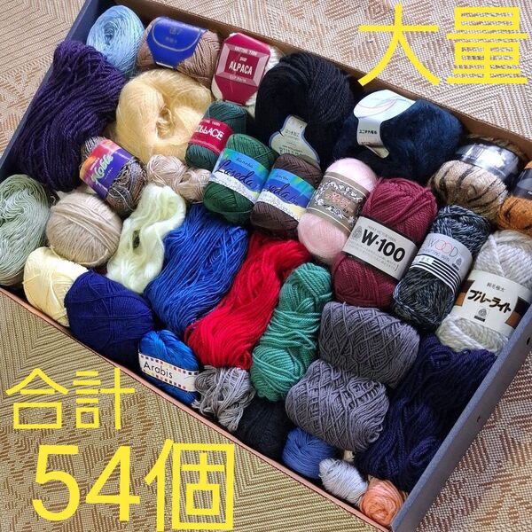 【訳アリ品】早い者勝ち! 毛糸 大量 まとめ売り 大玉 編み物 手芸 いろいろ 54点 セット売り 即購入大歓迎です!