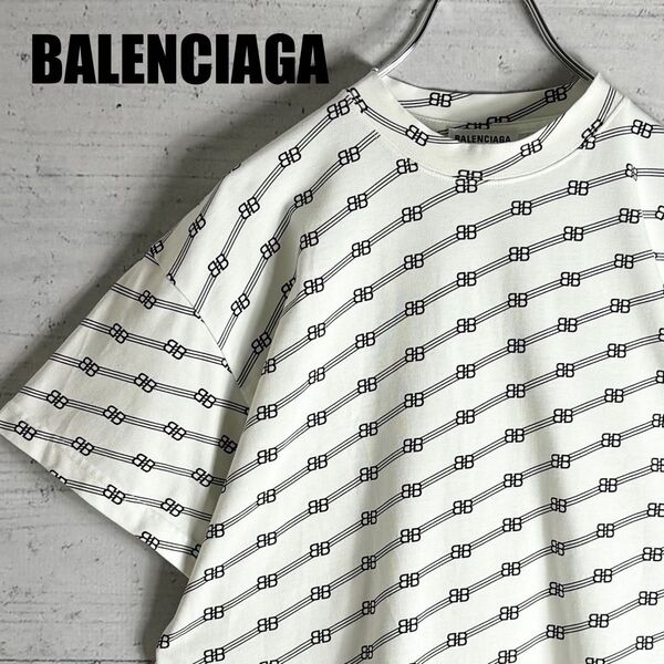 バレンシアガ デムナ期 BBロゴ 総柄 Tシャツ M相当 BALENCIAGA