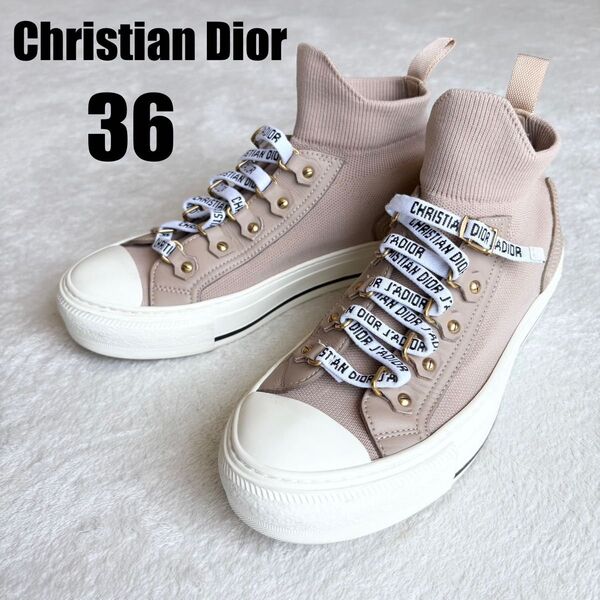 美品 WALK'N'DIOR ジャドール ハイカットスニーカー ニット 36 クリスチャンディオール