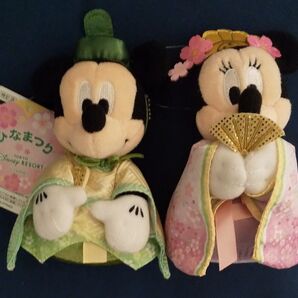 ディズニー ひな祭り ぬいぐるみバッチ ミッキーマウス ミニーマウス