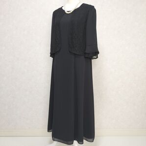 東京ソワール ブラックフォーマルワンピース 大きいサイズ 15号 礼服 喪服 結婚式 ワンピース 卒業式 冠婚葬祭