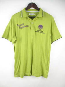 エアロポステール AEROPOSTALE ポロシャツ 半袖 コットン L 黄緑 メンズ E375