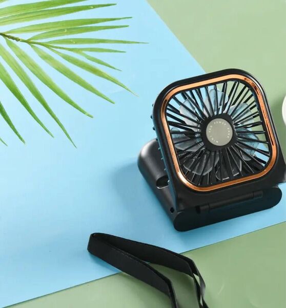 【黒】新品 ハンディファン 卓上扇風機 ブラック 携帯扇風機 充電式 風量調整可能 5way