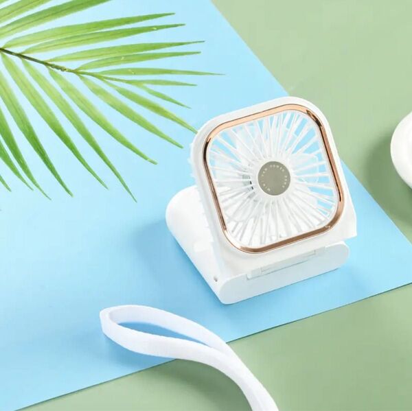 【ホワイト】新品 ハンディファン ネックファン 携帯扇風機 コンパクト 5way 多機能 充電式 軽量 熱中症対策