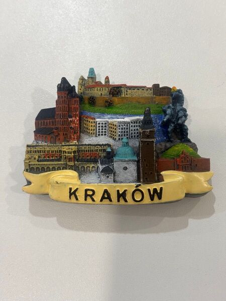 ポーランドクラクフKRAKOWお土産東欧ヨーロッパ立体マグネット街並み磁石