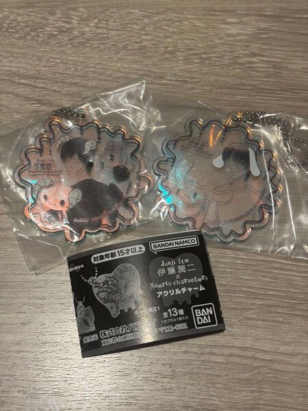新品未開封☆サンリオ伊藤潤二アクリルチャーム白黒美少年シナモロールルロロマニックギャル富江キティ