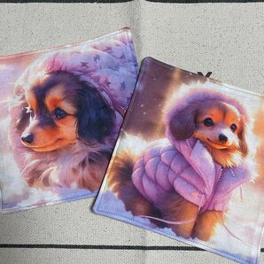 ミニチュアダックスフンド ハンドメイド ハンカチ2枚セット