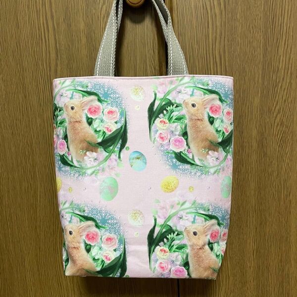 ペットボトル、マイボトル バッグ うさぎ ハンドメイド 手提げ サブバッグ