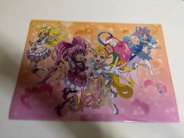 プリキュアプリティストア限定 10th記念クリアファイルキュアメロディ、キュアリズム、キュアサマー、キュアラメール