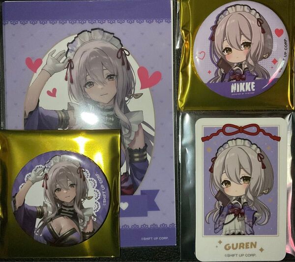 勝利の女神NIKKE 紅蓮 クリアポストカード 缶バッジ フォトカード