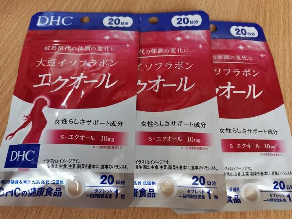 DHC 大豆イソフラボン エクオール 20日分×3袋セット
