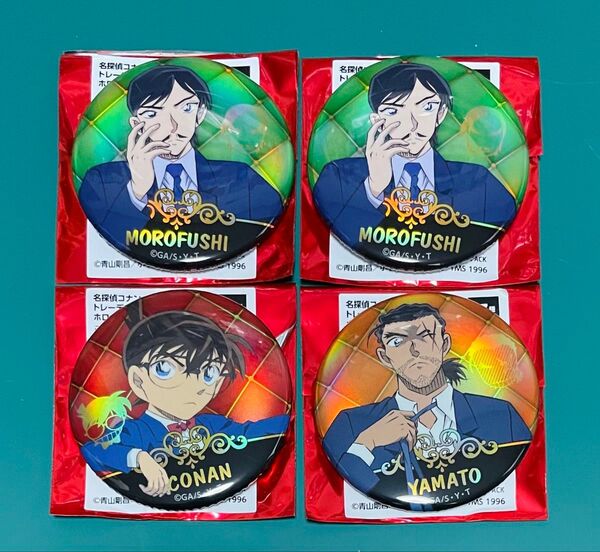 名探偵コナントレーディング ホログラム缶バッジ 長椅子Ver.江戸川コナン 諸伏高明 大和敢助