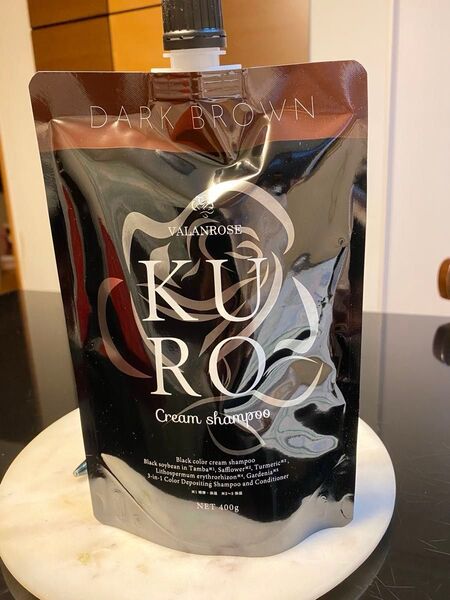 白髪染め VALANROSE KURO クリームシャンプー ダークブラウン 400g
