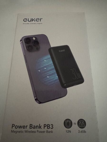 euker Power Bank PB3 マグネット式ワイヤレス充電 モバイルバッテリー