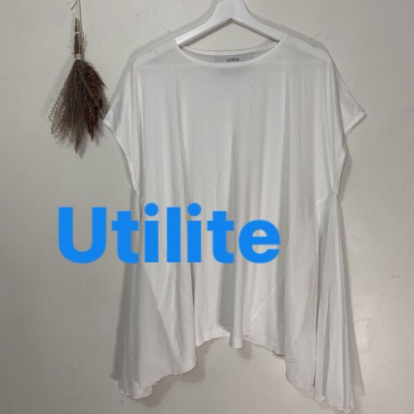 utilite Tシャツ 異素材ドッキング フレンチスリーブ ゆったり 38
