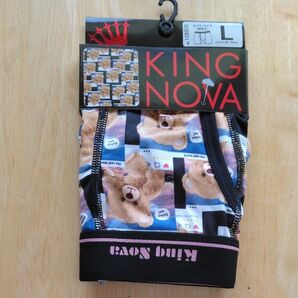 【新品】KING NOVA ボクサーパンツ Lサイズ クマ柄 新品 未使用 かわいい! オシャレ 前開きタイプ くま ボクサー