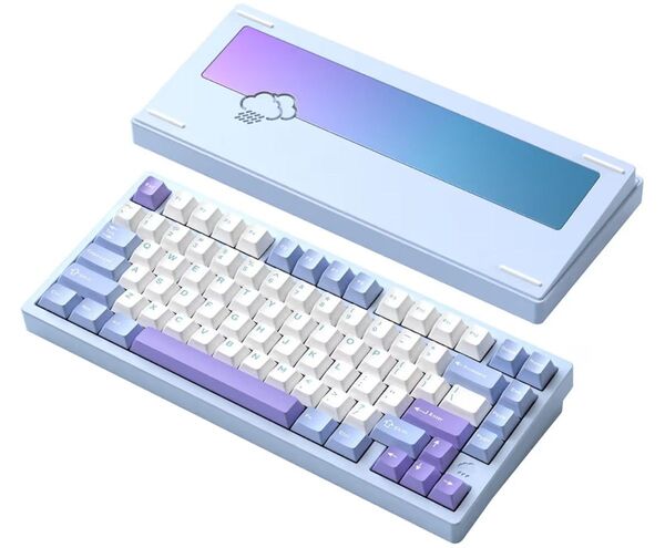 WOBKEY Rainy 75 キーボード Color系ブルー USB Bluetooth ワイヤレスキーボード 新品