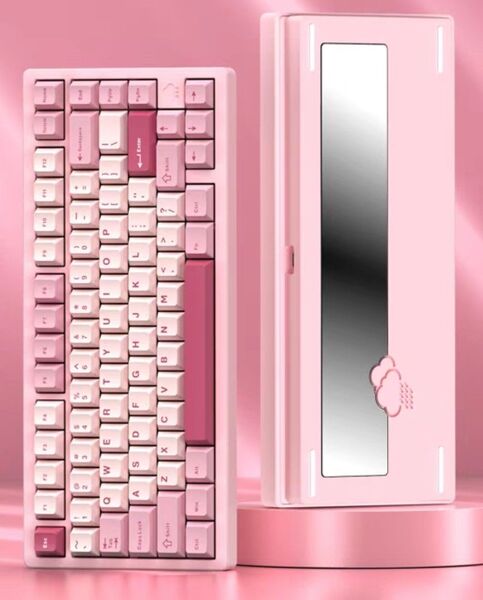 WOBKEY Rainy 75 キーボード Color系ピンク USB Bluetooth ワイヤレスキーボード 新品