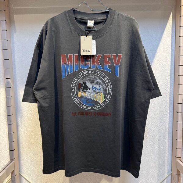 L新品ミッキーマウスバンドTシャツ ロックTシャツ ビッグTシャツ フロントプリント 半袖 男女兼用 ディズニー公式ライセンス商品