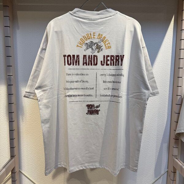 M新品トムとジェリー バンドTシャツ ロックTシャツ ビッグTシャツ バックプリント 半袖 男女兼用 ワーナー公式ライセンス商品