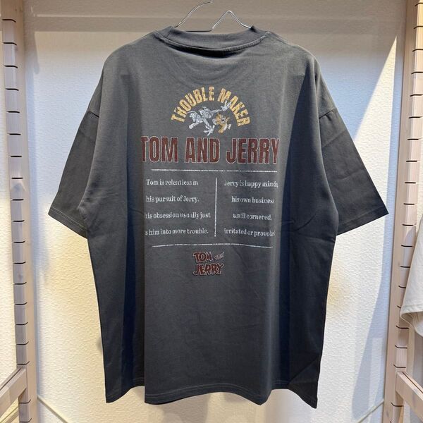 M新品トムとジェリー バンドTシャツ ロックTシャツ ビッグTシャツ バックプリント 半袖 男女兼用 ワーナー公式ライセンス商品