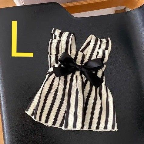 犬服 猫服 ペット服 ストライプ柄ワンピース リボン スカート おしゃれ ドッグウェア キャットウェア