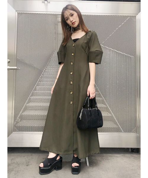 【MURUA】フロントボタンコートワンピース