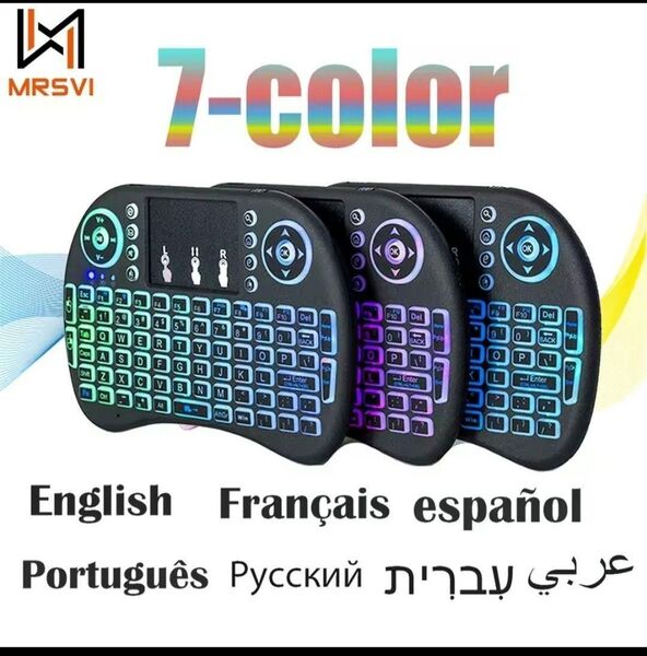 英語 バックライト ワイヤレス ミニ キーボード USBレシーバー タッチパッド搭載