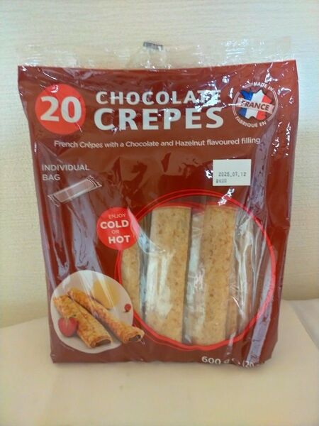 常温便可なチョコクレープ20本/袋 物価高のために値段交渉不可