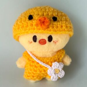 ヒヨコの被り物 オーバーオール お花のポシェット3点セット skzoo ポガリ ぬい服