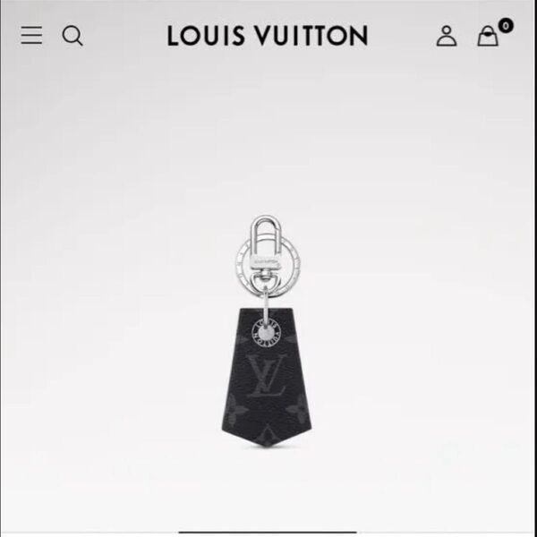 LOUIS VUITTON アンシャッペ キーホルダー キーリング シグネチャー チャーム レザー