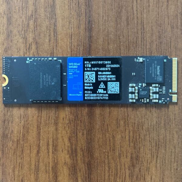 WD Blue SN580 NVMe SSD 1TB WDS100T3B0E