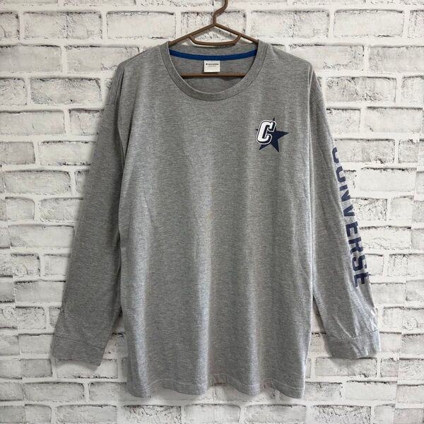 ☆コンバース シンプル 袖ロゴ 長袖Tシャツ ロンT L