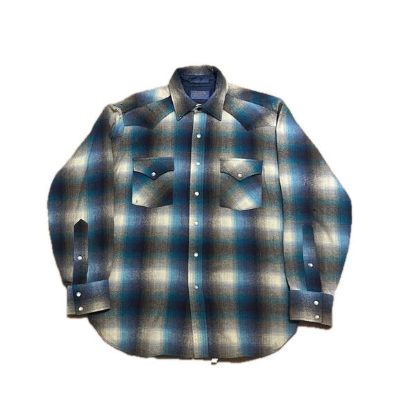 PENDLETON ペンドルトン ウールシャツ 70s ペンドルトン ウエスタンシャツ オンブレ チェックシャツ アメカジ L