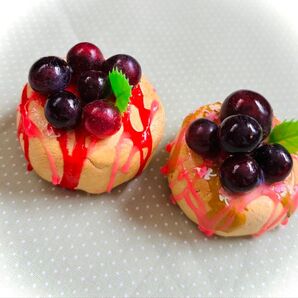 ミニチュアケーキ 葡萄 藤稔り 2個セット ハンドメイド