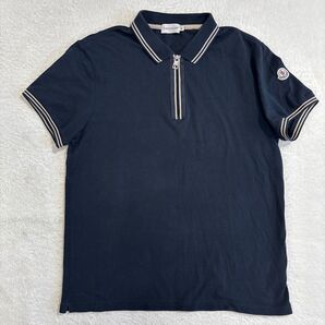 正規品 モンクレール 半袖 ポロシャツ ハーフジップ 袖ワッペン M メンズ
