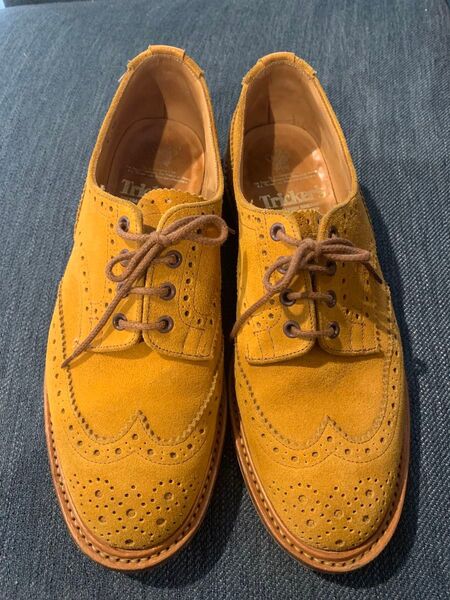 Tricker’s トリッカーズ バートン UK10 イエローブラウン スエード 革靴