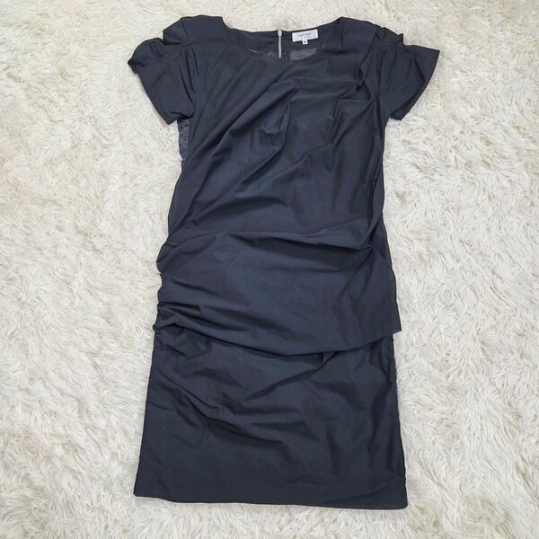 LANVIN en Bleu ランバンオンブルー ワンピース ブラック 半袖 夏 サイズM 38