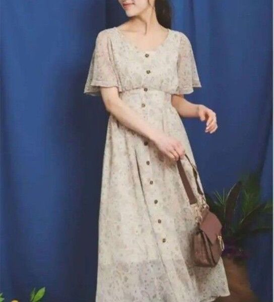 ノエラ Noela ペイズリー柄 フレアロングワンピース 半袖 夏