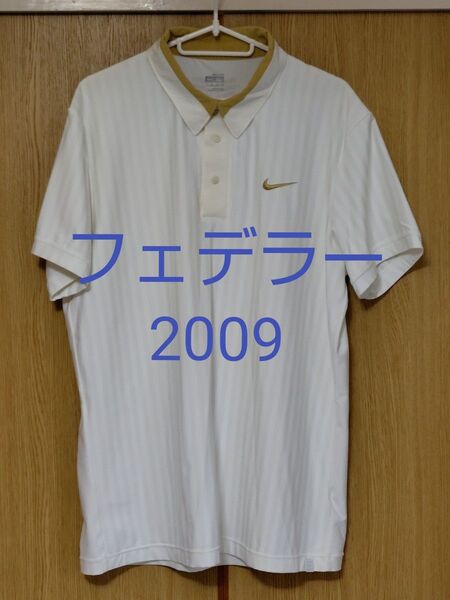 ナイキ テニスウェア XL フェデラー着用モデル 2009 ウィンブルドン優勝 刺繍ロゴ