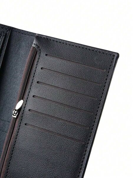 メンズ ロング 財布 コインポケット付き PUレザー製 長財布 シンプル お洒落 合成皮革 ブラウン676876